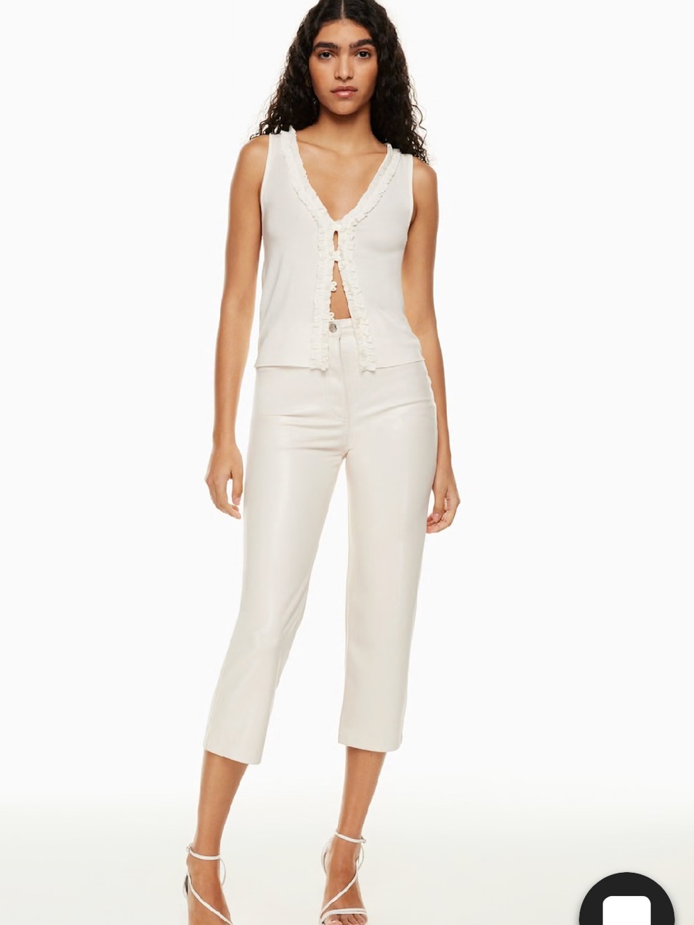 Aritzia Wilfred The Melina Cropped Pant Faux Leather Birch